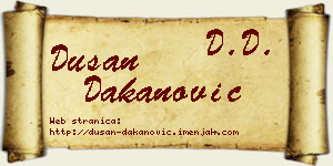 Dušan Dakanović vizit kartica